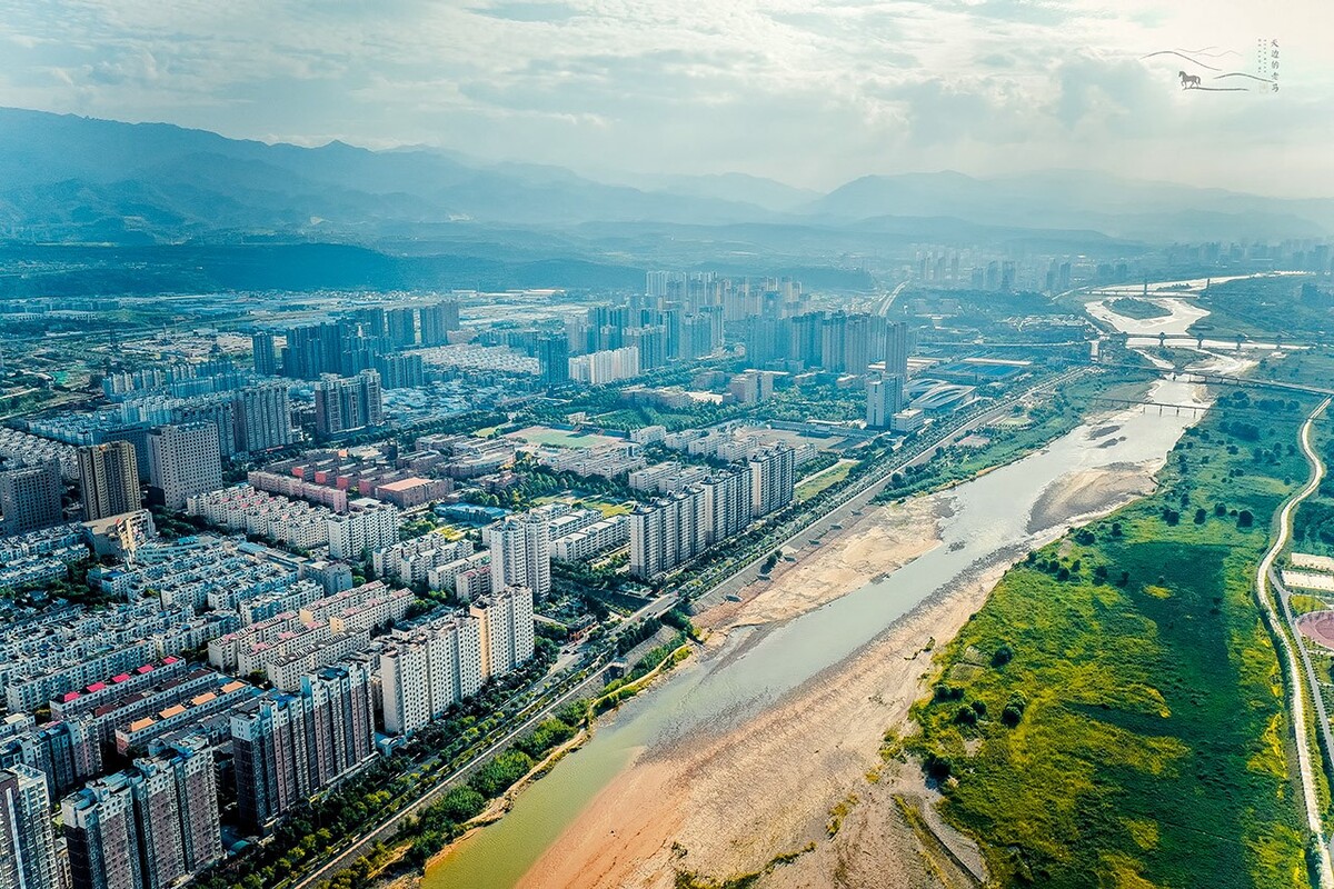 宝鸡新貌，高空航拍俯瞰城市风采