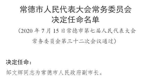 常德市委领导层调整最新公示，未来展望与任免动态